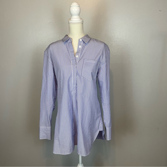Nordstrom Tops - Nordstrom Signature Blue White Stripe Button Down Size Medium